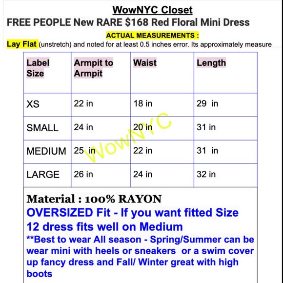 Free People Dress Floral Cocktail Party Oversized Loose Boho Red Mini SMALL Sexy - Picture 9 of 11